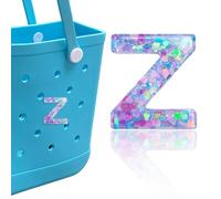 HLUWA Letter Charms for Bogg Bag, Alphabet Purple Love Sequin Lettering Accessories Charms for Bogg and Simply Southern Bag, Insert Decorative Letters Charm for Handbag Beach Tote Bag., resinous, No