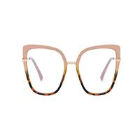 HLVDLSNI Sexy Blue Leopard Anti Blue Light Glasses Frames Women Fashion Square Transparent Eyeglasses Frames Luxury Computer Glasses(Khaki Leopard)