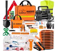 HLWDFLZ Car Emergency Kit - Portable Air Compressor, Roadside & Winter Travel Assistance, Safety Kit for Cars & Trucks (Orange)