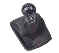 HLWXMDZ Car Gear Knob Cover For Seat For Leon III 3 MK3 2012 2013 2014 2015 2016 2017 5/6 Speed Car Gear Stick Shift Knob Level Leather Boot(6 Speed Red Line)