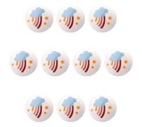 HLXDECO 10 Pack Assorted Rainbow Sun Star Round Drawer Pull, Boho Kids Decor Ceramic Cabinet Knobs, Decorative Furniture Hardware for Nursery Closet Dresser Wardrobe Cupboard Handles
