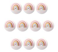 HLXDECO 10 Pack Boho Kids Decor Cabinet Knobs, Assorted Rainbow Sun Star Round Ceramic Drawer Pull, Decorative Furniture Hardware for Nursery Closet Dresser Wardrobe Cupboard Handles