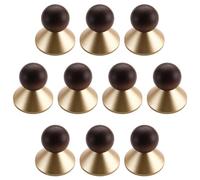 HLXDECO 10 Pack Walnut Wood Drawer Pull Single Hole Handle Solid Kitchen Cabinet Knobs Round Dresser Knob for Bathroom Wardrobe Cupboard Furniture Decorative Simple Handles
