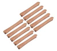 HLXDECO 10pcs Wooden Pull Cabinet Door Handles, Solid Walnut Wood Drawer Handle for Kitchen Furniture Decoration Dresser Cupboard Hardware Closet Pulls and Knob, 192mm Hole Distance