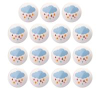HLXDECO 15 Pack Smooth Round Sun Moon Star Cloud Pattern Drawer Pull Handles, Decorative Boho Rainbow Ceramic Cabinet Knobs, Furniture Hardware Knob for Kids Nursery Dresser Wardrobe