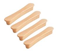 HLXDECO 4 Pack Solid Closet Door Knob Natural Beech Wood Handle Cabinet Knobs, Drawer Pull Wardrobe Handles Dresser Pulls Round Furniture Fitting Pull Handle