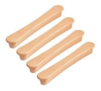 HLXDECO 4 Pack Solid Wardrobe Handles Natural Beech Wood Handle Cabinet Knobs, Drawer Pull Dresser Pulls Round Closet Door Knob Furniture Fitting Pull Handle