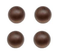 HLXDECO 4 Pcs Classical Round Wood Drawer Knobs,Nature Walnut Wooden Hardware Pulls for Kitchen Cabinets Furniture Dresser Wardrobe Cupboard,Closet Drawer Handle, Japanese Style-30mm
