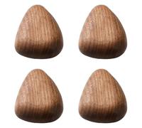 HLXDECO 4 Pcs Natural Wood Pulls Solid Walnut Wood Knob for Kitchen Cabinets and Drawers Wardrobe Cupboard Knobs Furniture Dresser Handles Room Decor Wooden Wall Hooks for Hanging Coat