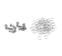 Hlxnyami 10 Pcs Computer TV LCD Monitor Stand Bracket Mounting Screw M4X10Mm & 80 Pcs 10Mm Dia Silver Tone Metal Split Loop Key Rings Holders Replacement