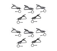 Hlxnyami 10 Pcs Ring Mini 7.5 mm Microphone Clip Holder Tie Clip Collar Clip Practical (Black)