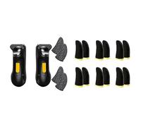 Hlxnyami 1pcs Mobile Game Controller with 2 Pairs Gaming Finger Covers & 12pcs 18-Pin Carbon Fiber Finger Sleeves