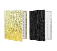 Hlxnyami 2Pcs 216 Colors Nail Tips Display Book Nail Art Showing Shelf Gel Color Card Chart Painting Display Board,Gold & Black