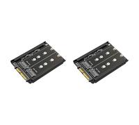 Hlxnyami 2X 2 in 1 M.2 NVME SSD and B Key/Key SSD to SFF-8639 U.2 with Frame Bracket Retain MSATA SSD As 7mm 2.5In SATA Drive