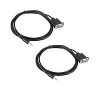 Hlxnyami 2X DB9 9 Pin VGA Female Cable,DB 9 Female to TRS 3.5mm (1/8In) TRS Stereo Male Serial Data Cable-6 Feet