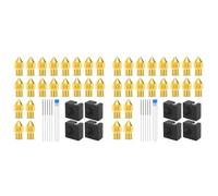 Hlxnyami 3D Printer Nozzles 0.4MM MK8 3 Nozzles 40 Pcs with 8Pcs Heater Block Silicone Covers,for 3 V2 with 5 Needles