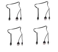 Hlxnyami 4pcs 3.5mm Aux USB2.0 Male Mini 5 Pin USB Portable Speaker Audio Cable