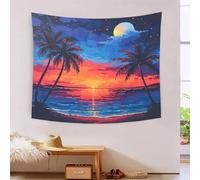 HLXZMCVBT 3D Beach Sunset Printed Wall Blanket Home Decoration Bedding Poster Wall Art Tapestry Tapestry Wall Hanging Soft Polyester for Bedroom Living Room, Dorm & Room Decor 70cmx100cm