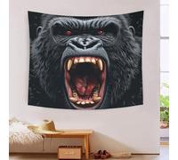 HLXZMCVBT 3D Gorilla Print Wall Blanket Home Decoration Bedding Poster Wall Art Tapestry Tapestries Wall Hanging Soft Polyester for Kids Boys Girls Bedroom Living Room 100cmx150cm