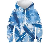 HLXZMCVBT Abstract Graffiti Kids Hoodie 3D Graphic Pullover Novelty Sweatshirts Long Sleeve Hooded with Pocket for 13-15Y