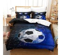 HLXZMCVBT Blue Flame3D Printed Duvet Cover Microfiber Bedding Cover Pillowcasefor SetSoft Zipper Ice SoccerQuilt Kids Boys TeensDuvet Super King(260x220cm)