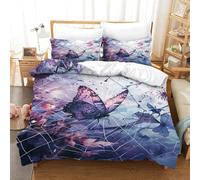 HLXZMCVBT Butterfly3D Printed Duvet Cover Set Microfiber Bedding Pillowcasefor SetSoft Zipper Quilt Kids Boys TeensDuvet Double（200x200cm）