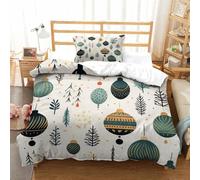 HLXZMCVBT Christmas Theme Cute Patterns3D Printed Duvet Cover Set Microfiber Bedding Set Cover Pillowcasefor SetSoft Zipper Christmas Theme Cute PatternsQuilt Adults Kids Single（135x200cm）