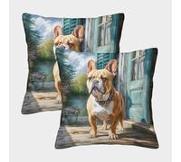 HLXZMCVBT Cute Dog Velvet Interesting Cushion Cases Sofa Home Decor Set of 2 for 50x50cm