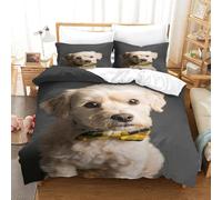 HLXZMCVBT Cute Dogs 3D Printed Duvet Cover Set Comforter Cute Animals Bedding Pillowcasefor Zipper Closure Adults Kids Double(200x200cm)