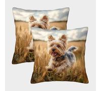 HLXZMCVBT Cute Pet Dog Short Plush Interesting Cushion Cases Ornaments Set of 2 for 40x40cm