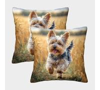 HLXZMCVBT Cute Pet Dog Velvet Interesting Cushion Cases Outdoor Decor Set of 2 for 45x45cm
