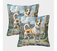 HLXZMCVBT Deerhound Velvet Cute Throw Pillow Couch Sofa Bed Living Room Bedroom Set of 2 for 45x45cm