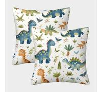 HLXZMCVBT Dinosaur Velvet Cartoon Pillow Cover Outdoor Decor Set of 2 for 40x40cm
