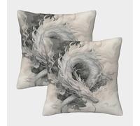 HLXZMCVBT Dragon Velvet Pillow Cover Throw Pillow Ornaments Set of 2 for 45x45cm