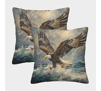 HLXZMCVBT Eagle Velvet Pillow Cover Cushion Cases Ornaments Set of 2 for 45x45cm