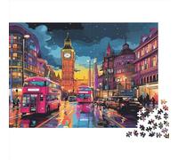 HLXZMCVBT London Cityscape 1000pc Jigsaw Puzzle - Premium Quality, Cardboard Material - Intermediate Skill Level - 1 Set, 1000 Pieces, 1 Gram per Piece - Adults, Tabletop Play - Scenic Style