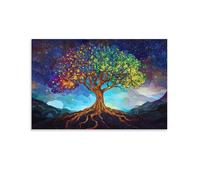HLXZMCVBT Red Tree of Life Colourful Wall Art for Living Room, Pictures Paintings on Canvas Wall Art for Bedroom Wall Decorations For Living Room 20x30inch(50x75cm)