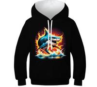 HLXZMCVBT Shark Teen Boys Girls Fashion 3D Printed Sweatshirt Pullover Sweatshirt Hooded Sweatshirt Pockets 7-9Y