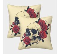 HLXZMCVBT Skull Velvet Originality Pillow Cover Outdoor Decor Set of 2 for 50x50cm