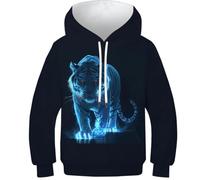 HLXZMCVBT Tiger Boys Girls Hoodies 3D Graphic Pullover Amusing Pullover Sweatshirt Hooded Sweatshirt Pockets 13-15Y