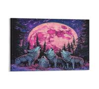 HLXZMCVBT Wolf Poster Artwork Giclee Canvas Prints Modern Canvas Wall Art Picture Wall Hanging for Bathroom Wall Decor 20x30inch(50x75cm)
