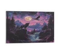 HLXZMCVBT Wolf Poster Artwork Giclee Canvas Prints Modern Canvas Wall Art Picture Wall Hanging for Home Decorations 20x30inch(50x75cm)