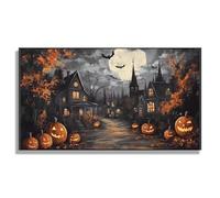 HLYEHDIAD Halloween canvas print poster, horror poster art print, Gothic wall decoration painting, retro haunted house wall art, dark academic style print, home decoration gift/Unframed (70 * 120 cm)