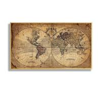 HLYEHDIAD World map vintage old painting canvas earth Wall Art painting living room poster Canvas printing home office study wall art decoration / 70 * 100 cm/Unframed
