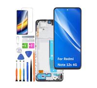 HLYGZX Replacement Display for Redmi Note 12s 4G LCD Screen TFT, 2303CRA44A 23030RAC7Y Display Screen Touch Digitizer Assembly Repair Parts Kit (Black with Frame)