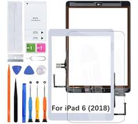 HLYGZX Touch Screen for iPad 6 2018 9.7 Inch Digitizer Touchscreen for iPad 6th Generation 2018 A1893 A1954 White with Home Button Repair Kit (No LCD)
