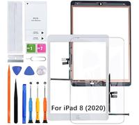 HLYGZX Touch Screen for iPad 8 2020 10.2 Inch Digitizer Touchscreen for iPad 8th Gen 2020 A2428 A2429 A2270 A2430 White with Home Button Repair Kit (No LCD)