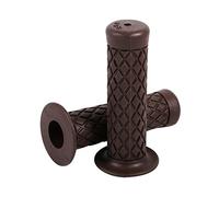 Hlyjoon 1 Pair Motorcycle Rubber Handle Grips Universal 7/8inch 22mm Moto Standard Vintag Handlebar End Grip Non Slip Strip Motorbike Thruster Grip Bar for Motorcycle Dirt Bike(Coffee)