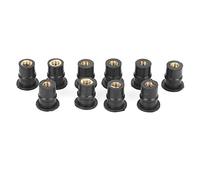 Hlyjoon 10Pcs M5 Rubber Well Nuts 5mm/0.2in Metric Motorcycles Windshield Bolts Wellnut Replacement Accessories Fit for Motorcycles