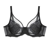 HLYLDL Minimizer Bras for Women Full Coverage Sexy See Through Underwire Bras Plus Size Lifting Lace Bra for Heavy Breast Black